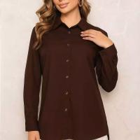 Camisa Social Feminina Viscolinho Manga Longa Lisa Elegante JHD