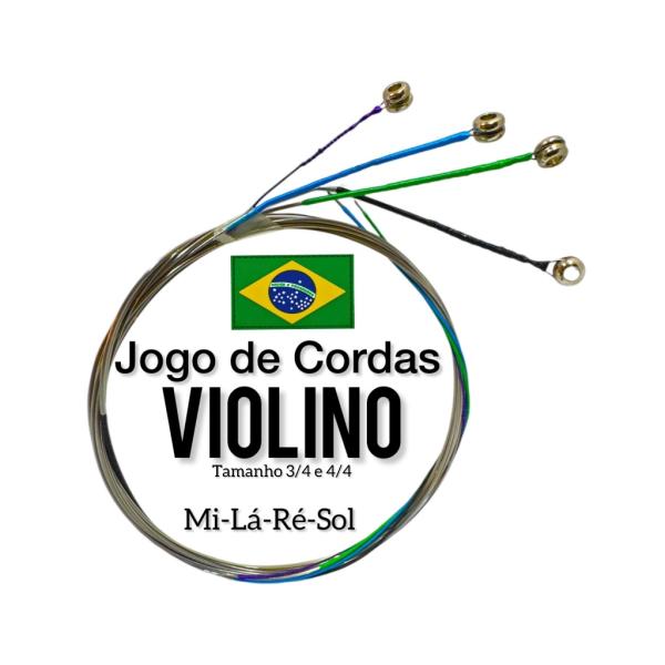 Encordoamento Completo para Violino Cordas em Aço Germany 04 Cordas 3/4 e 4/4