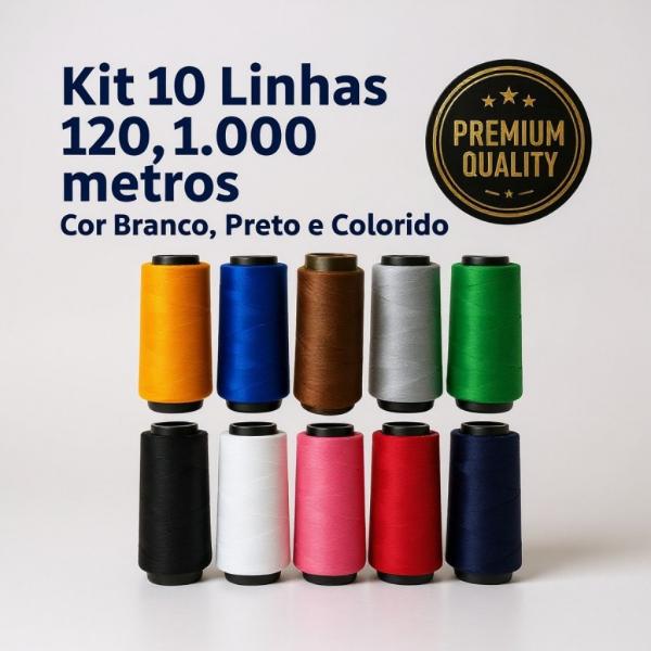 Kit 10 Linha De Costura 120 De 1.000 metros, Colorido - Linhas Bertoldi